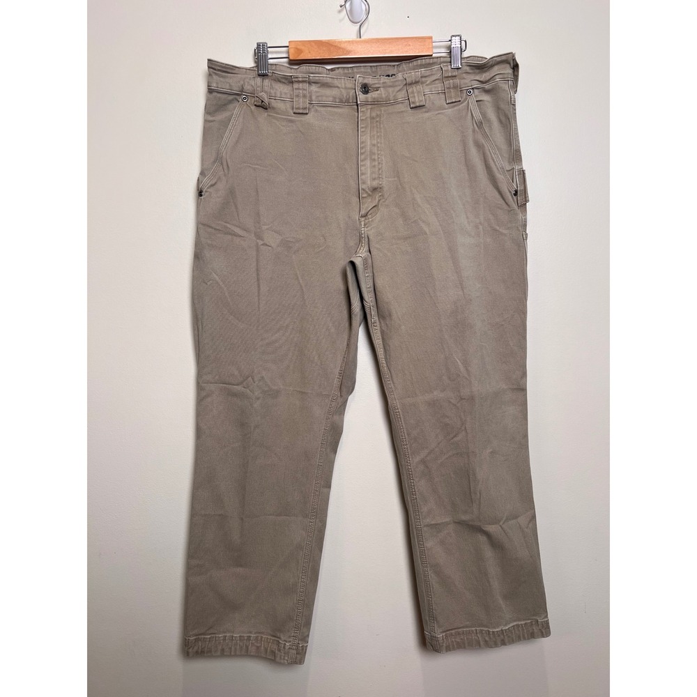 Duluth Flex Fire Hose Carpenter Pants Canvas Mens 40x30 (fits 39x29) Tan Work